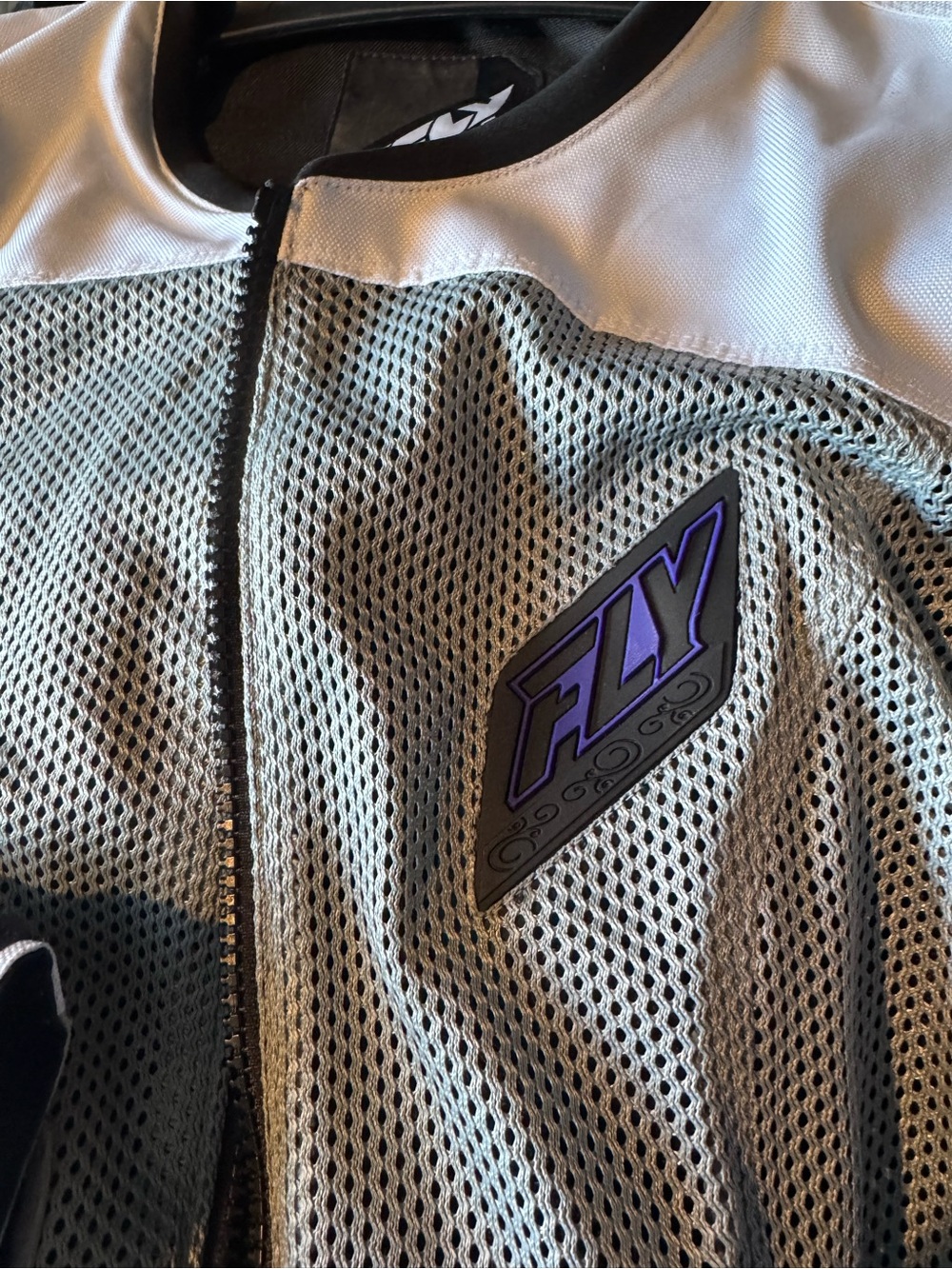 Women’s Fly Racing Grey & Purple Motorcycle Jacket - Performance Riding Gear - Picture 8 of 11